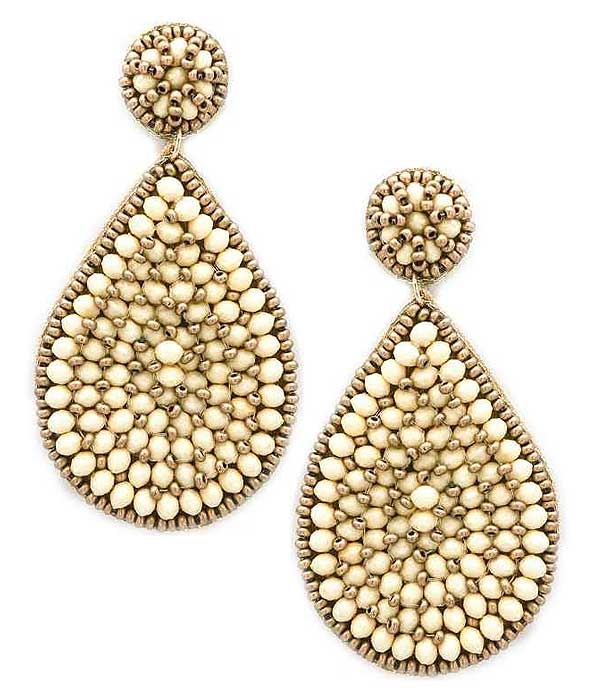 Handmade Multi Seedbead Teardrop Earring