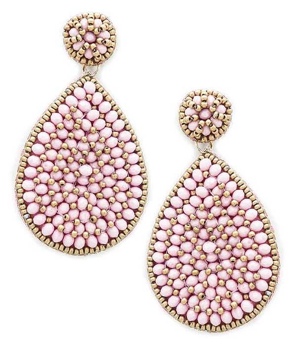 Handmade Multi Seedbead Teardrop Earring