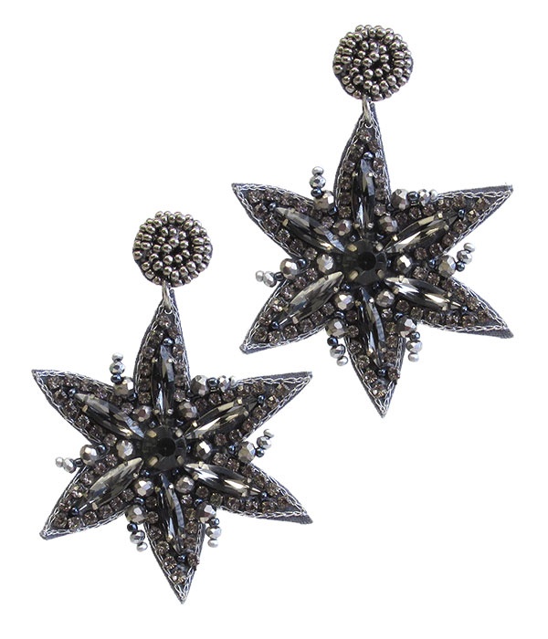 Handmade Multi Seedbead Star Earring