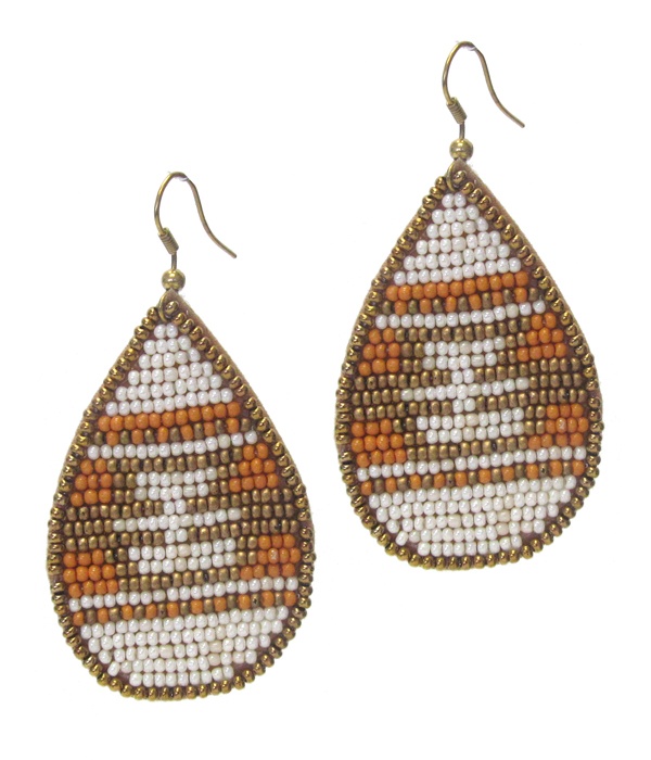 Handmade Seedbead Teardrop Earring