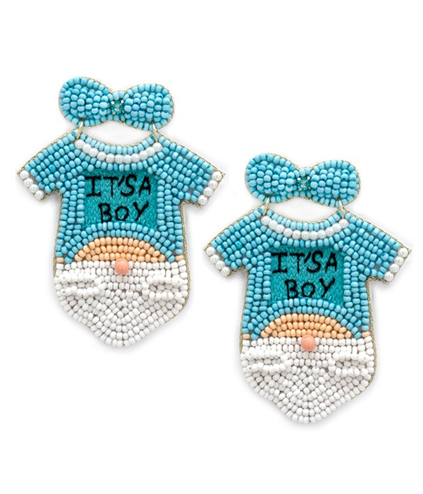 Handmade Multi Seedbead Baby Theme Earring - Baby Clothes