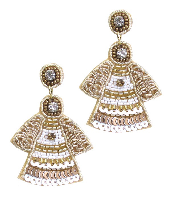 Handmade Multi Seedbead Angel Earring