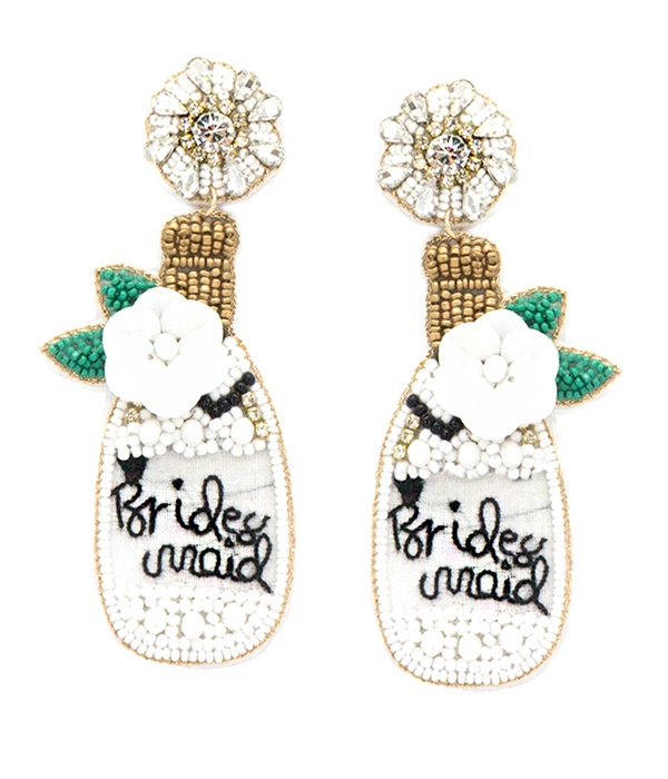 Handmade Multi Seedbead Earring - Champagne Bridesmaid