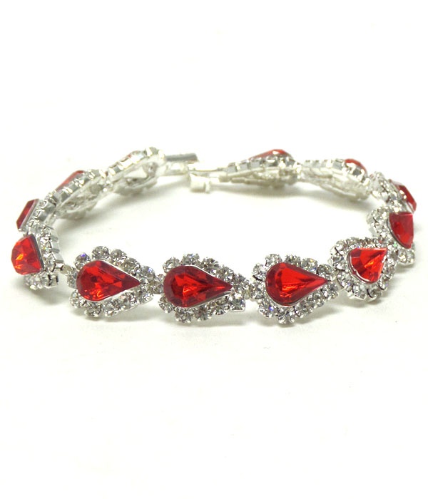 Teardrop Linked With Crystals Bracelet