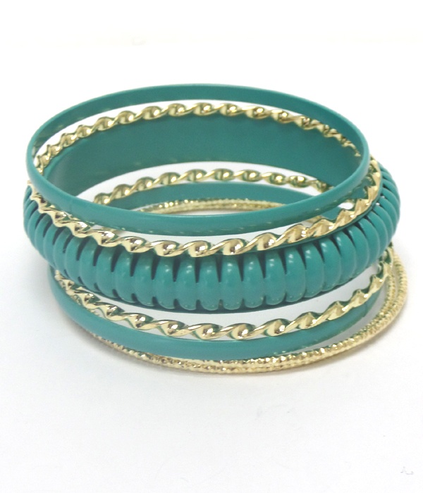 Multi Design Metal Bangle Bracelet Set