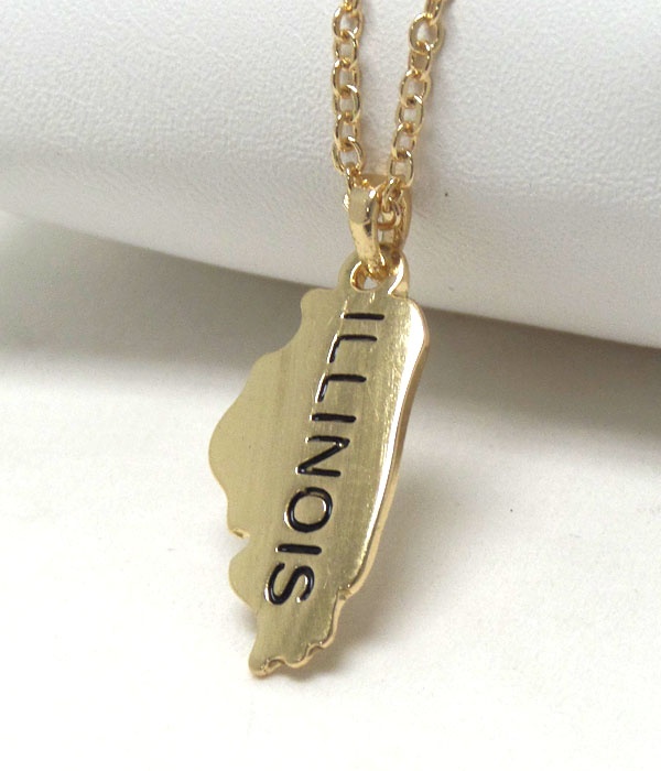 Premier Electro Plating State Of Illinois Necklace