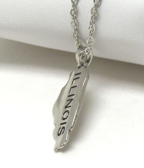 Premier Electro Plating State Of Illinois Necklace
