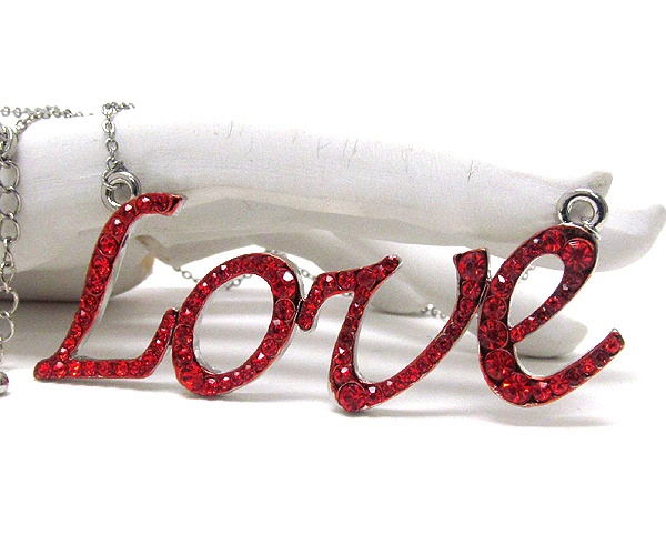 Crystal Love Theme Chain Necklace -Valentine