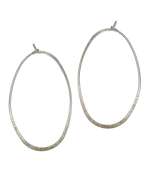 Metal Oval Hoop Earring