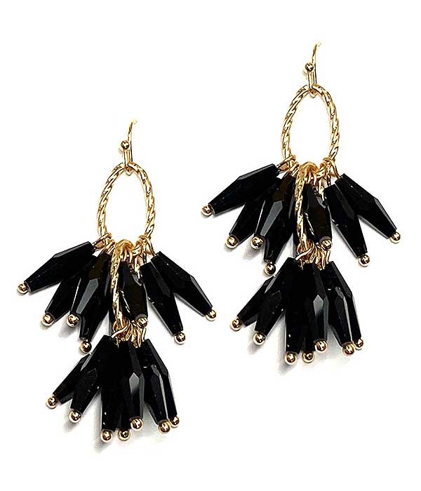 Multi Facet Stone Dangle Drop Earring