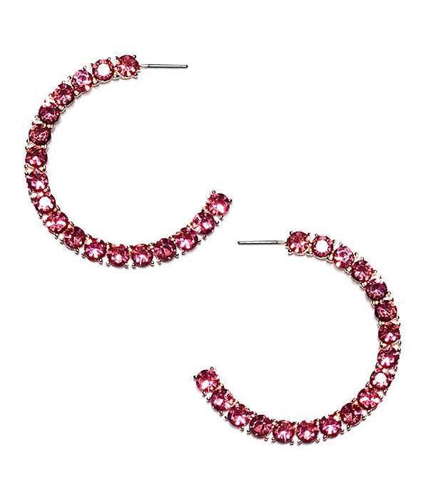 Crystal Hoop Earring