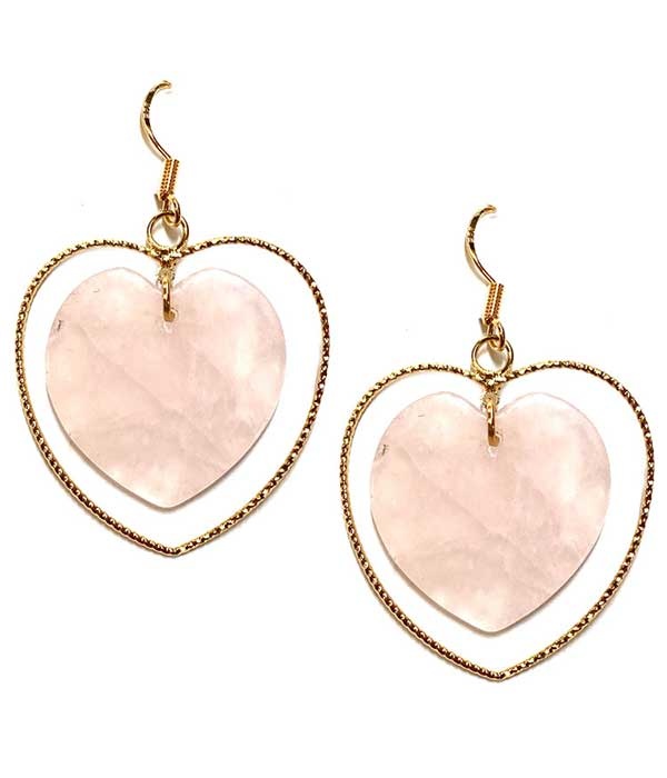 Heart Hoop Drop Earring -Valentine