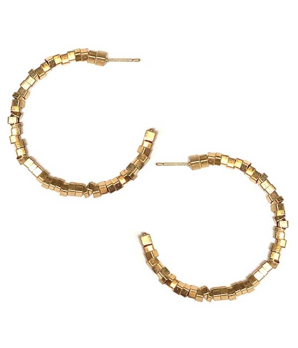 Metal Seedbead Hoop Earring