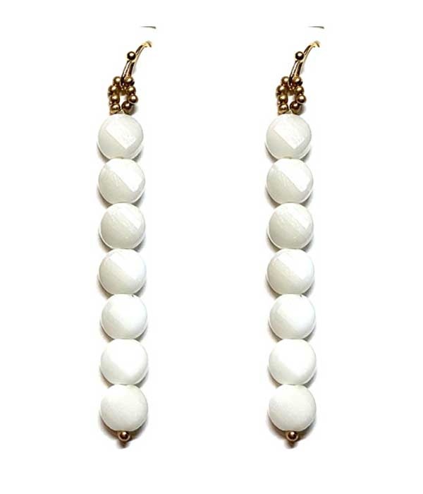 Multi Facet Stone Link Drop Earring