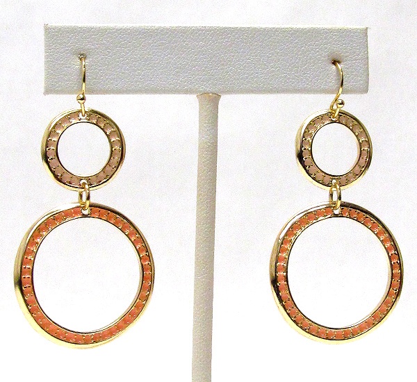 Painted Double Hoop Drop Earring - Hoops