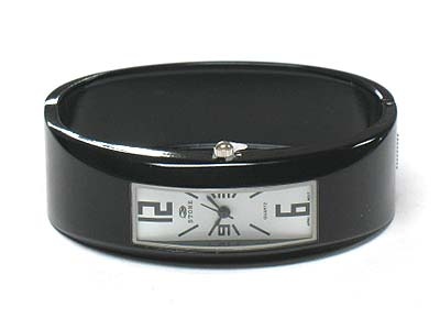 Enamel Metal Fashion Hinge Bangle Watch