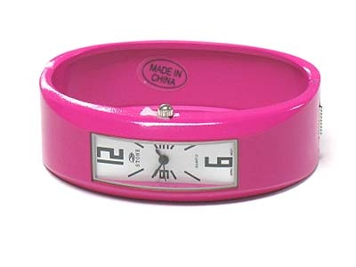 Enamel Metal Fashion Hinge Bangle Watch