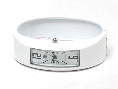 Enamel Metal Fashion Hinge Bangle Watch