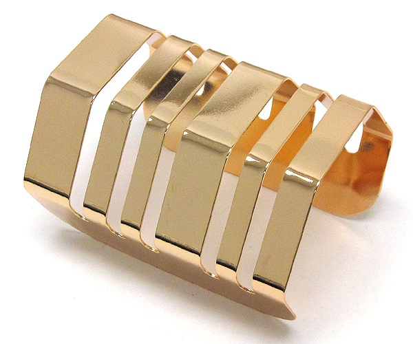 Long Cut Out Metal Cuff Bangle