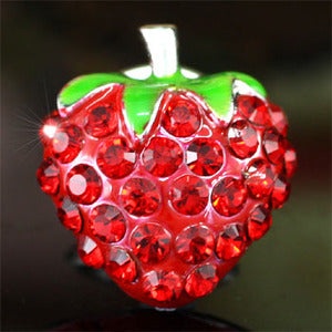 Red Strawberry Pin Brooch Use Swarovski Crystal