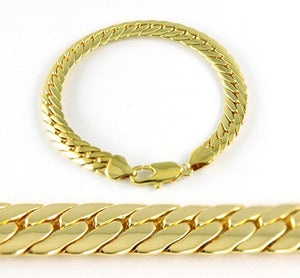 8.5 Inch X Mm Biker Hip Hop Gold Plated Chain Links Mens Bracelet