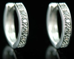 Hip Hop Cubic Zirconia White Gold Plated Mens Earrings