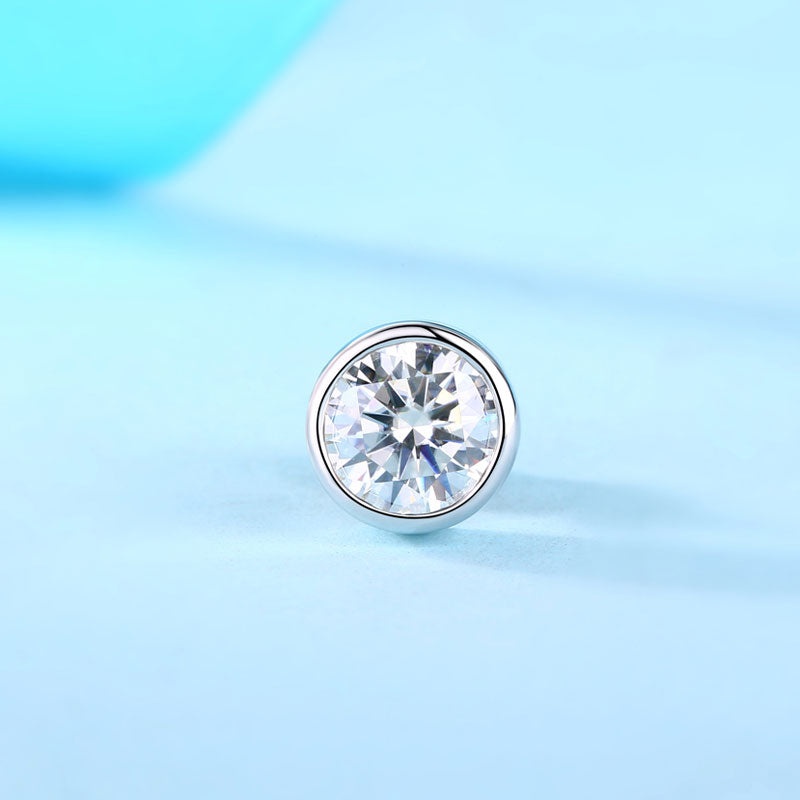 1 Carat Moissanite Diamond Earring (1 Piece) Unisex 925 Sterling Silver