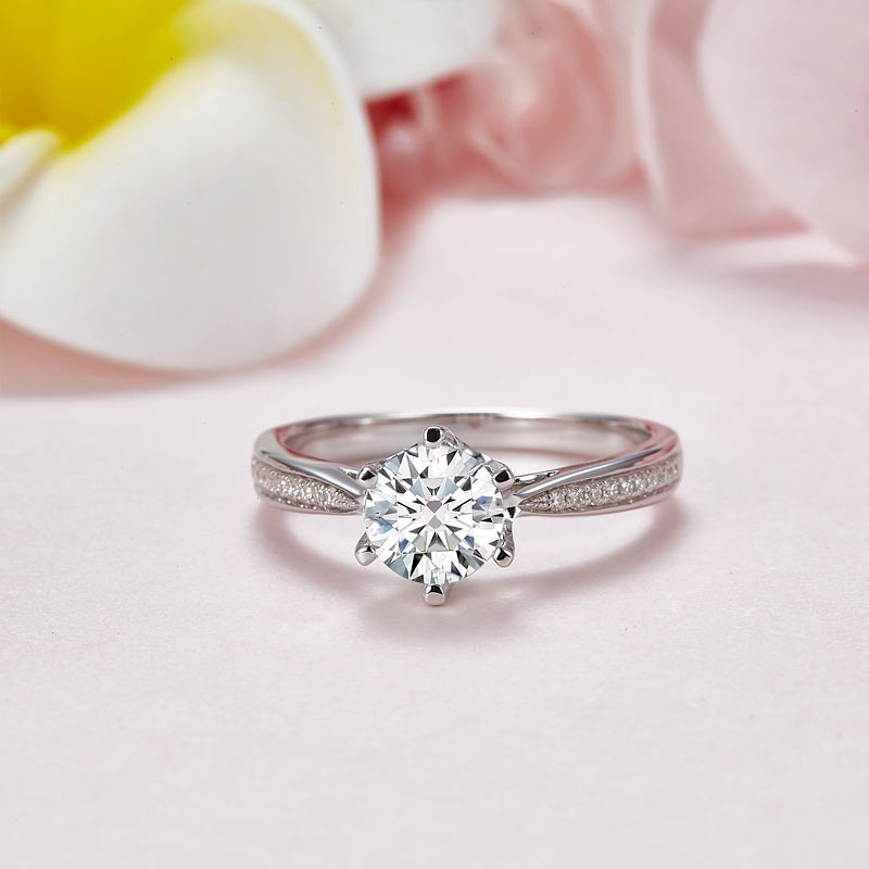 1 Carat Moissanite Diamond Ring Engagement 925 Sterling Silver Mfr8344