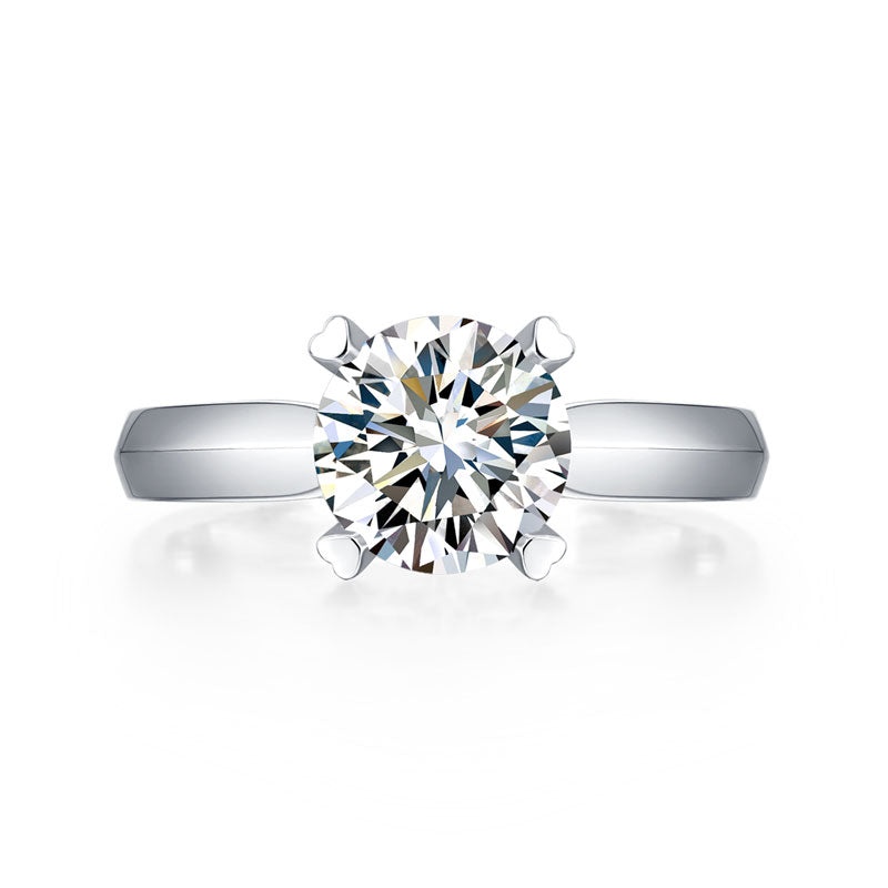 1.5 Carat Moissanite Diamond Ring Heart Shape Prong 925 Sterling Silver Mfr8358