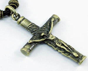 Halloween Brass Cross Jesus Mens Necklace Chain