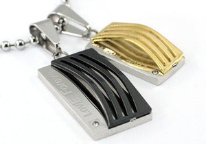 Two Tone Love Forever Pair Lover Set Steel Mens Pendants Necklace