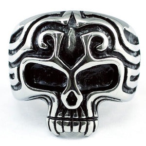 Biker Skull Head Magnetic Health Stainless Steel Mens Ring