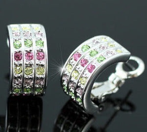 Multi-Colour Hoop Earrings Use Swarovski Crystal