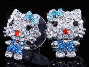 Blue Kitty Earrings Use Austrian Crystal