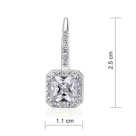 1.5 Carat Simulated Diamond 925 Sterling Silver Dangle Earrings
