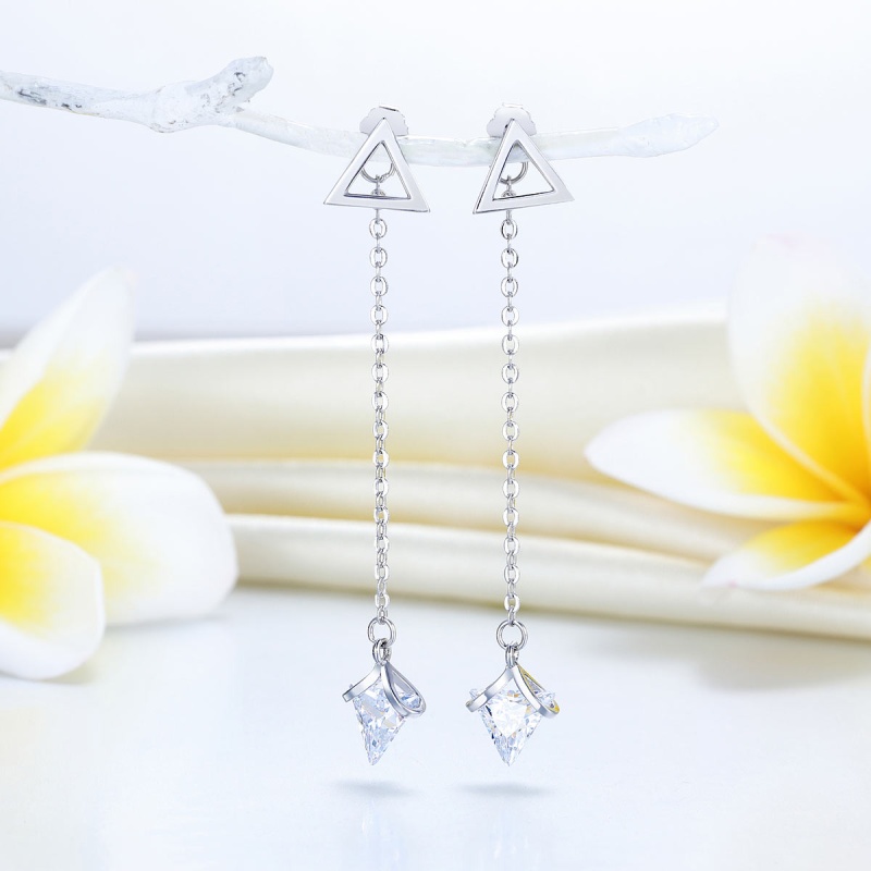 Solid Sterling Silver Earrings Created Diamonds Fashion Bridal Bridesmaid Gift