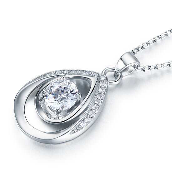 1 Carat Round Cut 925 Sterling Silver Bridesmaid Pendant Necklace Jewelry