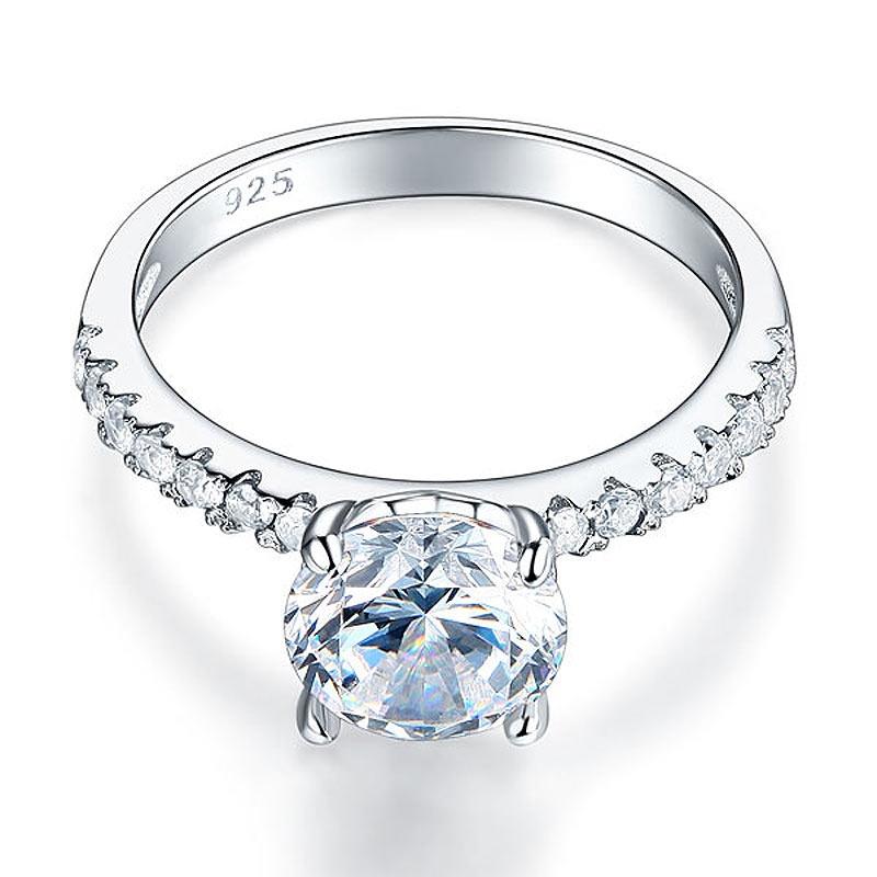 925 Sterling Silver Bridal Engagement Ring 2 Carat Simulated Diamond Jewelry Xfr8212