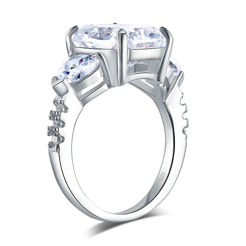 5 Carat Simulated Diamond 925 Sterling Silver Ring Three-Stone Luxury Jewelry Xfr8311