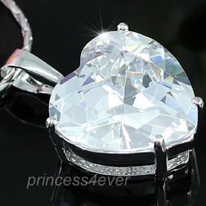8 Carat Heart Created Diamond Pendant Necklace