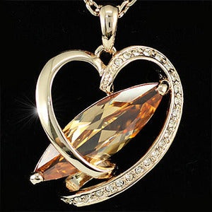Heart Rose Gold Plated 8 Carat Sapphire Necklace