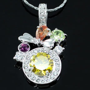 3.5 Carat Created Topaz Necklace Use Austrian Crystal