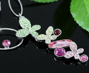 Multi-Colour Flower Necklace Use Swarovski Crystal