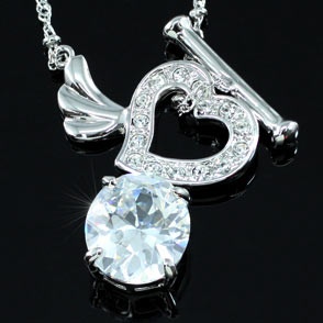 6 Carat Created Heart Necklace Use Austrian Crystal