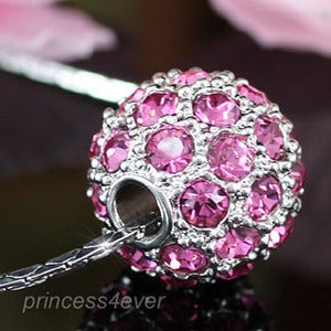 Pink Ball Necklace Use Swarovski Crystal