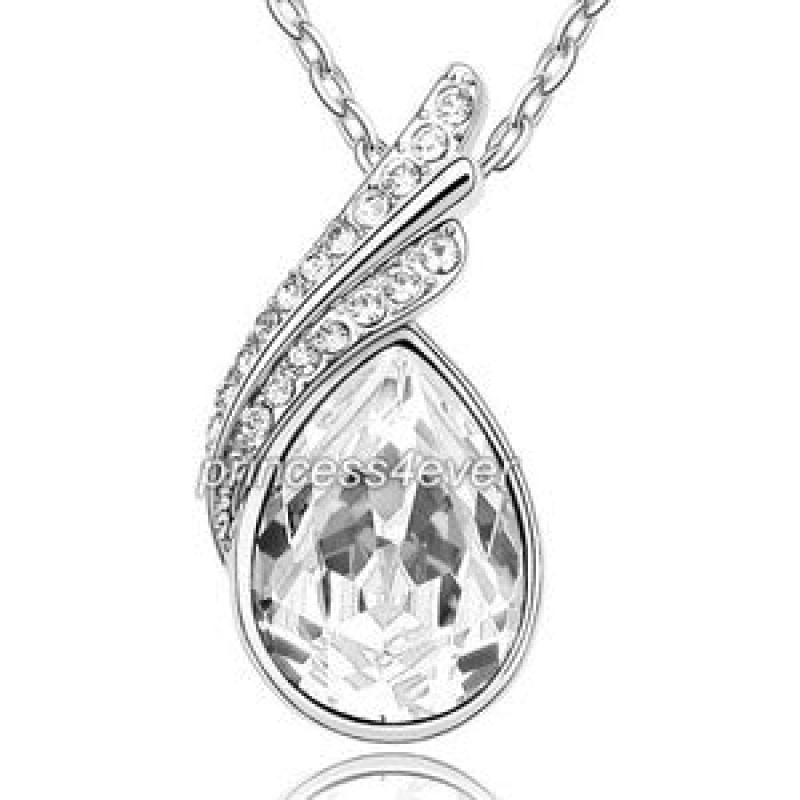 5 Carat Pear Cut Necklace Use Austrian Crystal