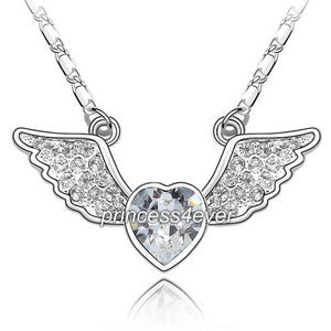 Angel Wing Heart Necklace Use Austrian Crystal