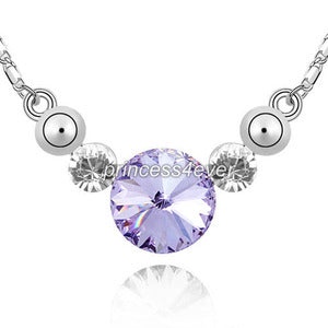 7 Carat Purple Stone Necklace Use Austrian Crystal