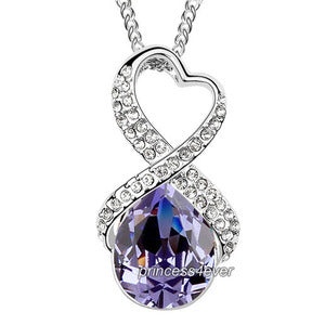 Purple 5 Carat Crystal Pendant Necklace Use Swarovski Crystal