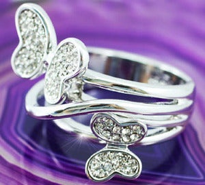 Butterfly Ring Use Austrian Crystal